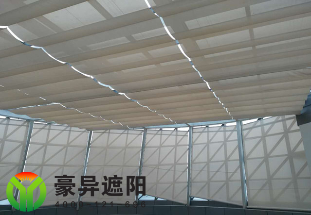 商場玻璃頂電動遮陽簾,FCS電動天棚簾,豪異電動天棚簾廠家,4000-121-696